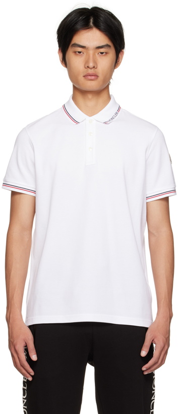 Photo: Moncler White Spread Collar Polo