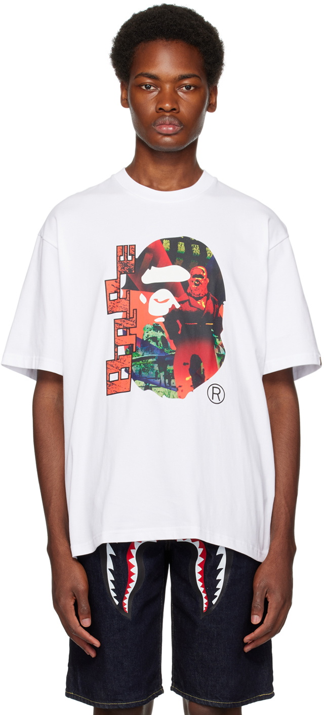 BAPE White Head Graphic T-Shirt A Bathing Ape