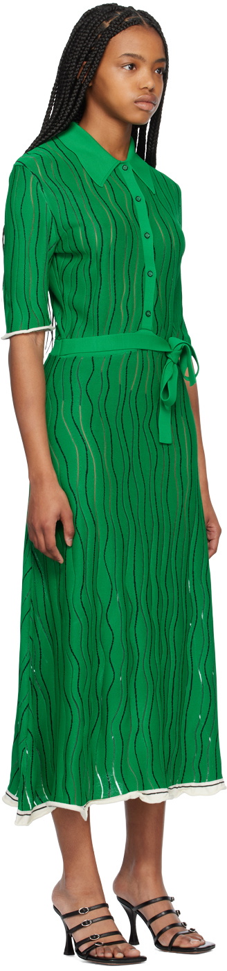 philip lim green dress Ruffled floral-print georgette and crepe midi dress - leaf green