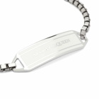Alexander McQueen Men's Enamel Tag Chain Bracelet in Silver/Ivory