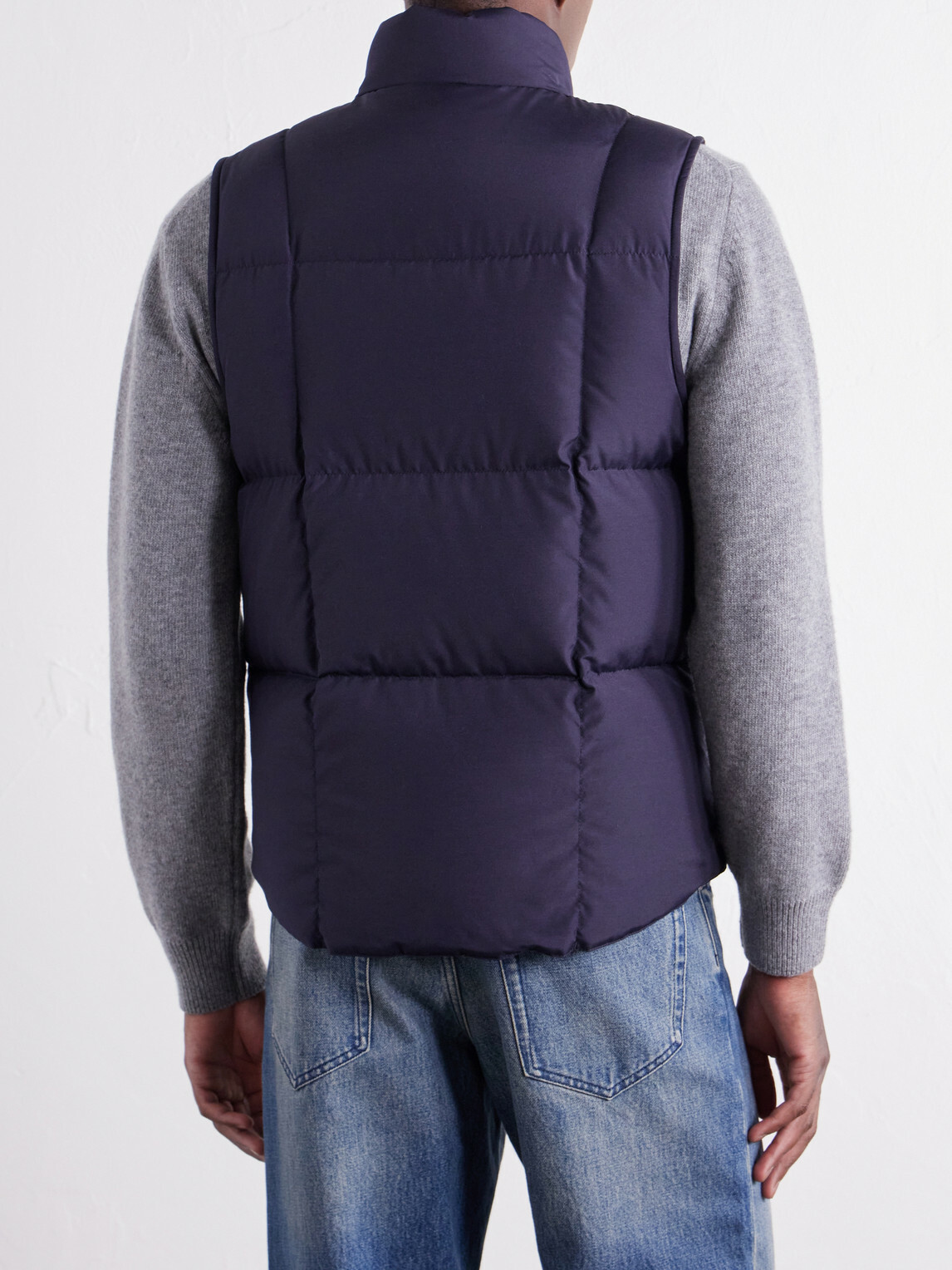 Moncler - Brumellune Logo-Appliquéd Quilted Shell Down Gilet - Blue