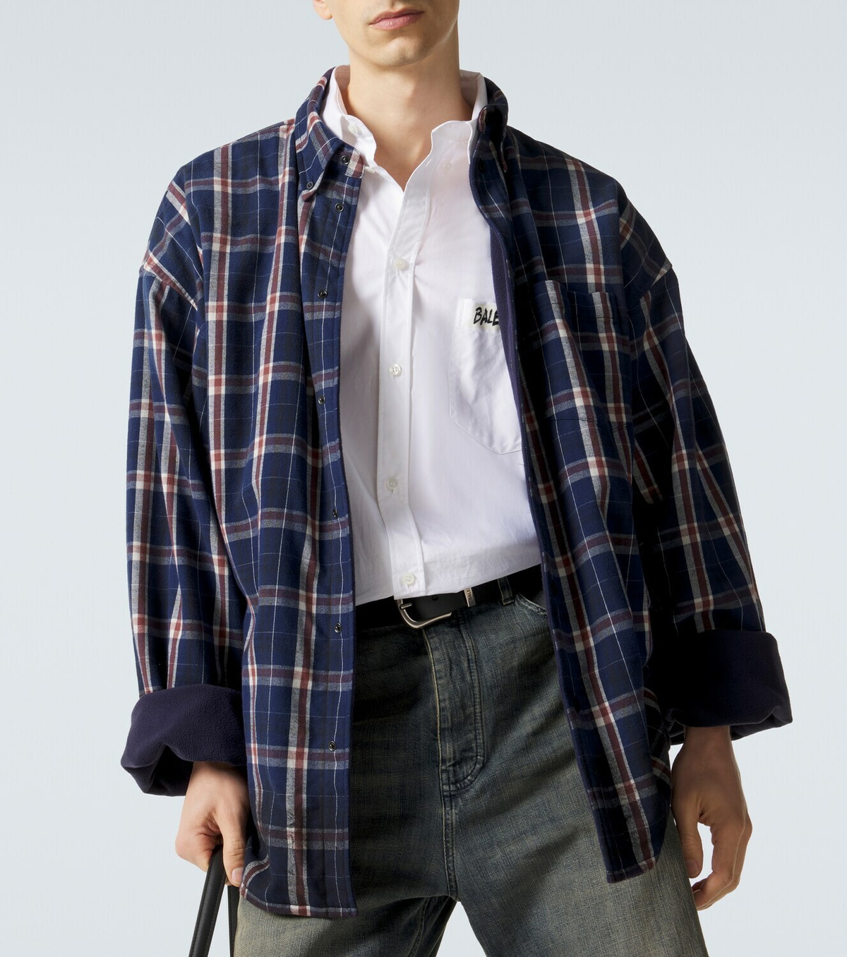 Balenciaga Reversible flannel and fleece shirt