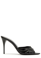 Saint Laurent Babylone 90 Pleated Leather Mules Black
