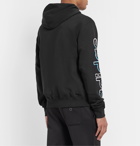 adidas Originals - SPRT Logo-Print Fleece-Back Cotton-Blend Jersey Hoodie - Black