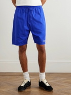 Neighborhood - Easy Straight-Leg Logo-Embroidered Cotton-Twill Drawstring Shorts - Blue