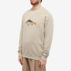 Foret Men's Bait Embroidered Crew Sweat in Fog