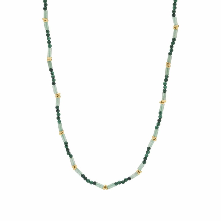 Photo: Missoma Women's Beaded Gemstone Choker Necklace in Green 
