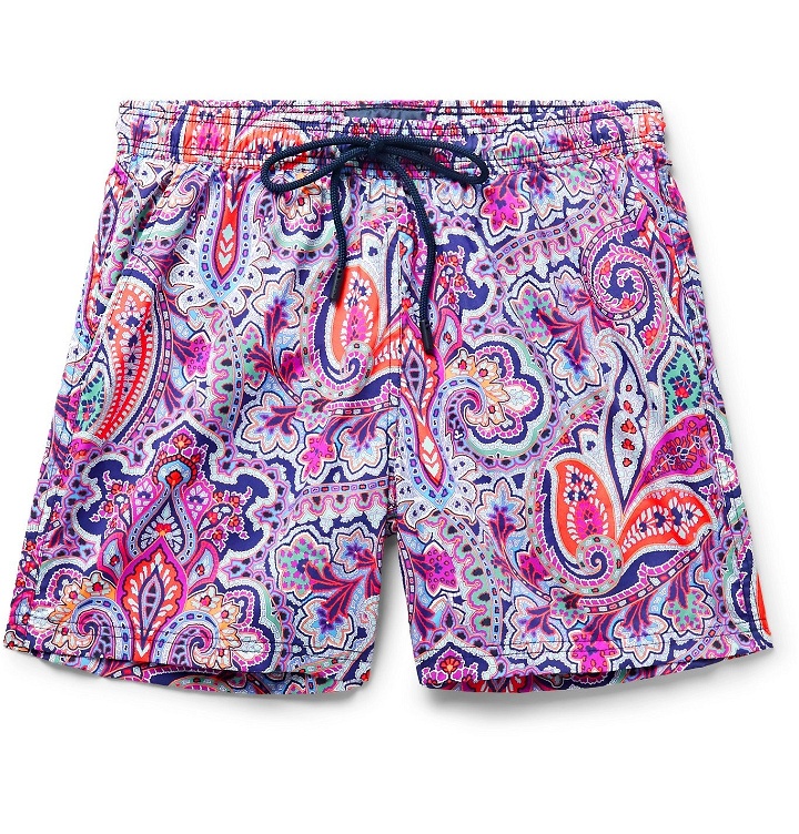 Photo: Etro - Paisley-Print Mid-Length Swim Shorts - Purple