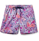 Etro - Paisley-Print Mid-Length Swim Shorts - Purple