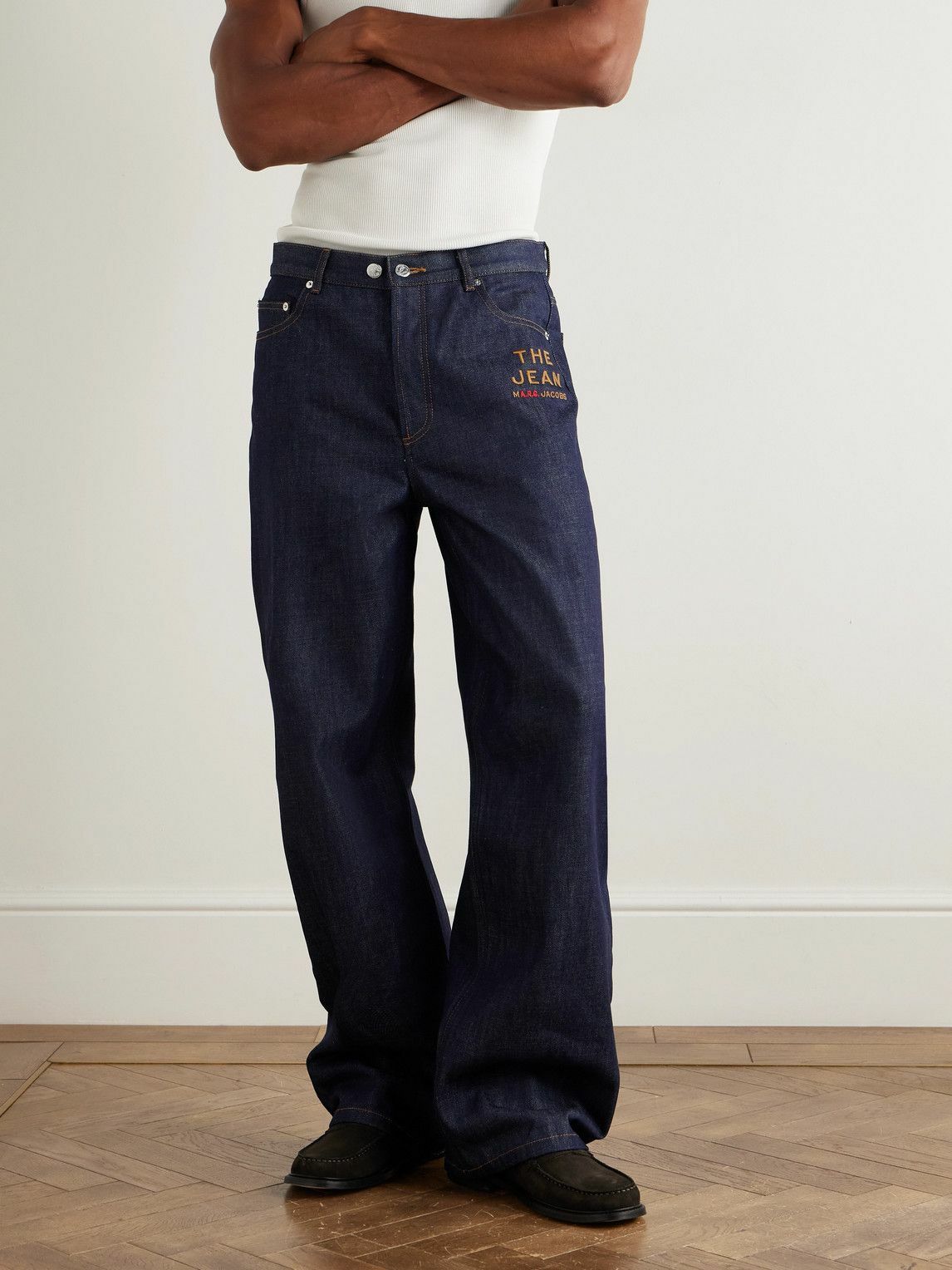 A.P.C. - Marc Jacobs Aaron Wide-Leg Logo-Embroidered Jeans - Blue