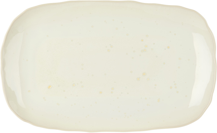 Photo: Jars Céramistes Off-White Plume Rectangular Plate