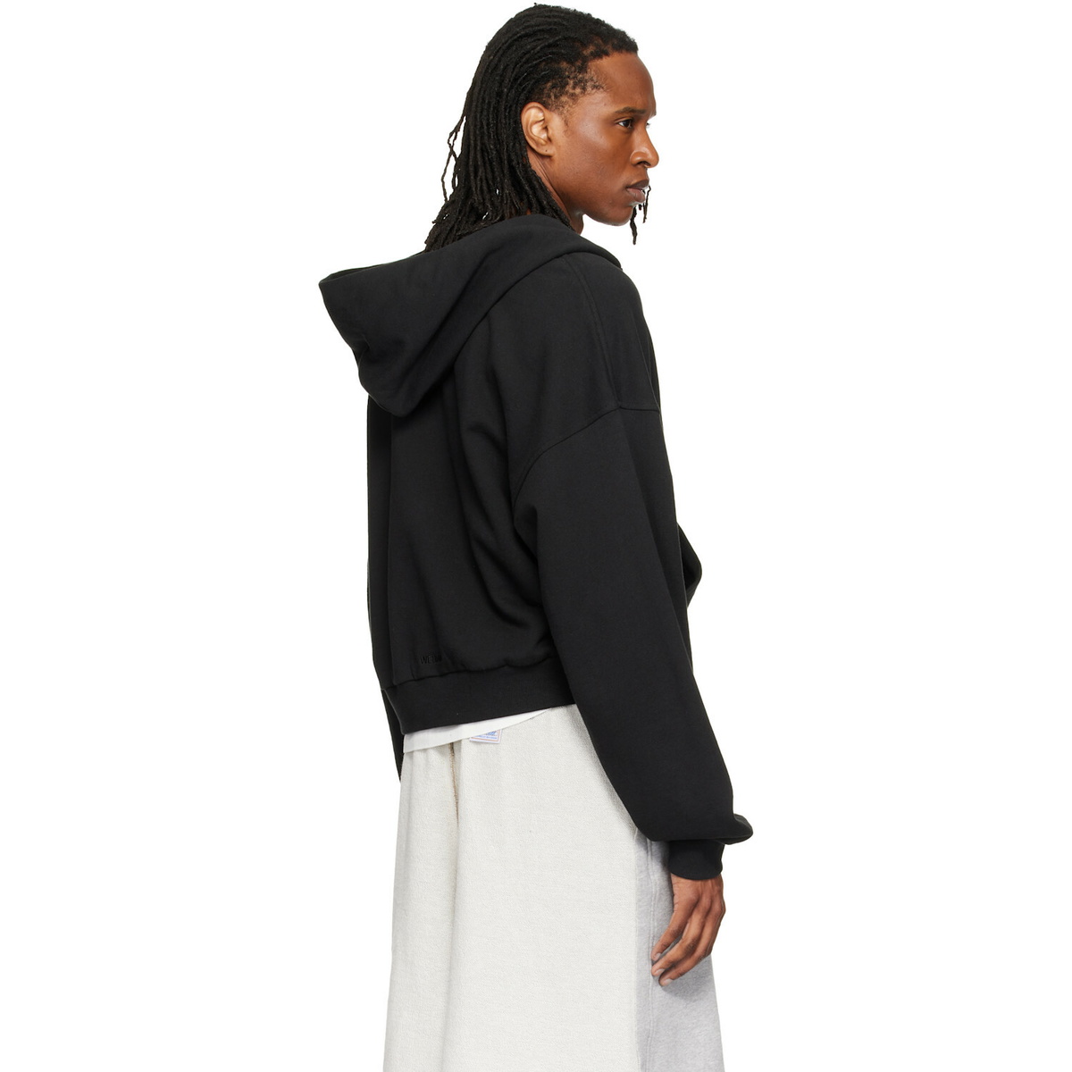 We11done Black Doodle Teddy Zip-Up Hoodie