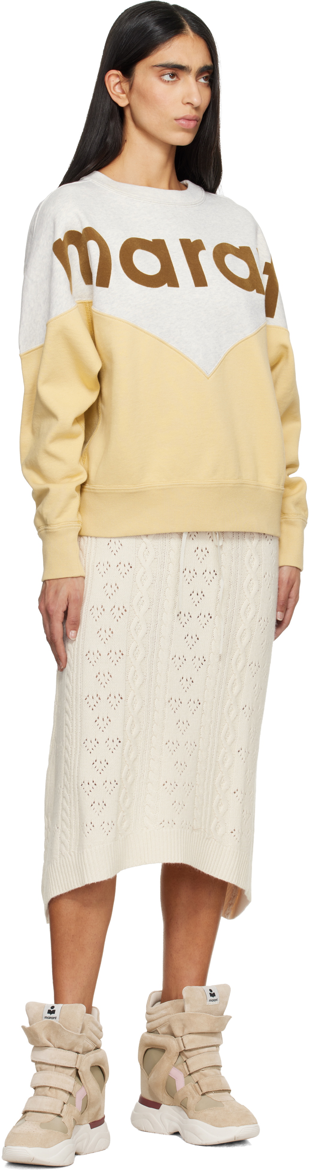 Isabel Marant Etoile Gray & Yellow Houston Sweatshirt