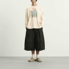 Story mfg. Men's Grateful Long Sleeve T-Shirt in Ecru Patchwork Bear
