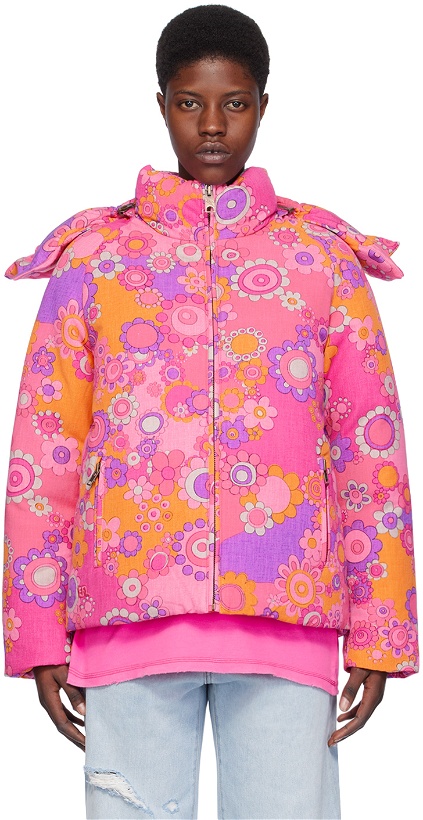 Photo: ERL Pink Floral Down Jacket