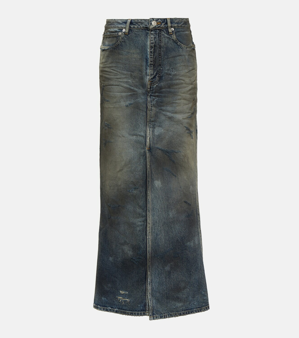 Balenciaga Bleached denim maxi skirt Balenciaga