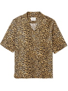 NANUSHKA - Bolen Camp Collar Pleated Leopard-Print Voile Shirt - Brown