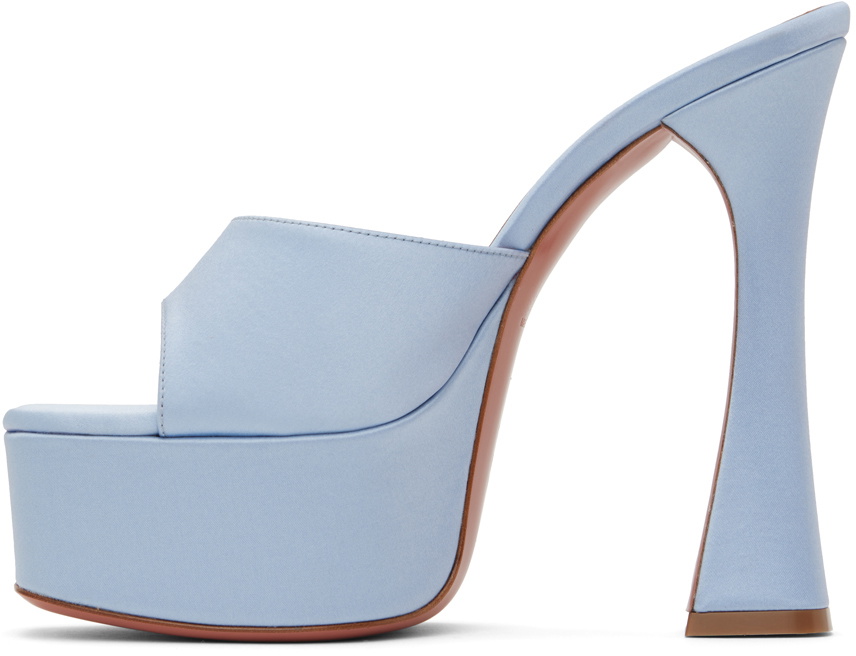 Amina Muaddi Blue Dalida Plateau 140 Heeled Sandals