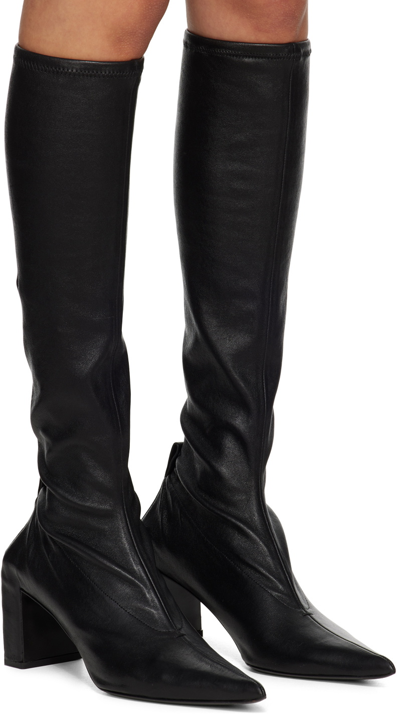 Jil Sander Black Pointed Toe Tall Boots Jil Sander