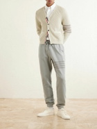Thom Browne - Straight-Leg Striped Cotton-Jersey Sweatpants - Gray