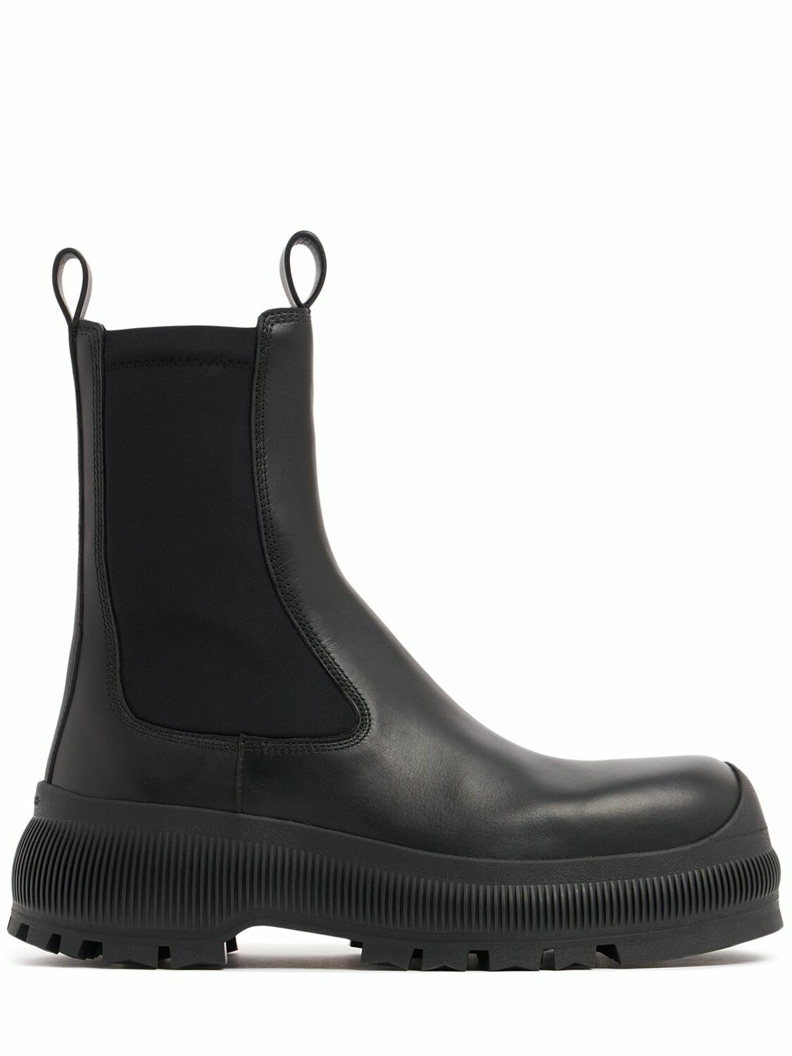 Jil Sander Bottle Green Leather Chelsea Ankle Boots Jil Sander