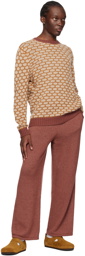 The Elder Statesman Beige & Brown Brick Sweater