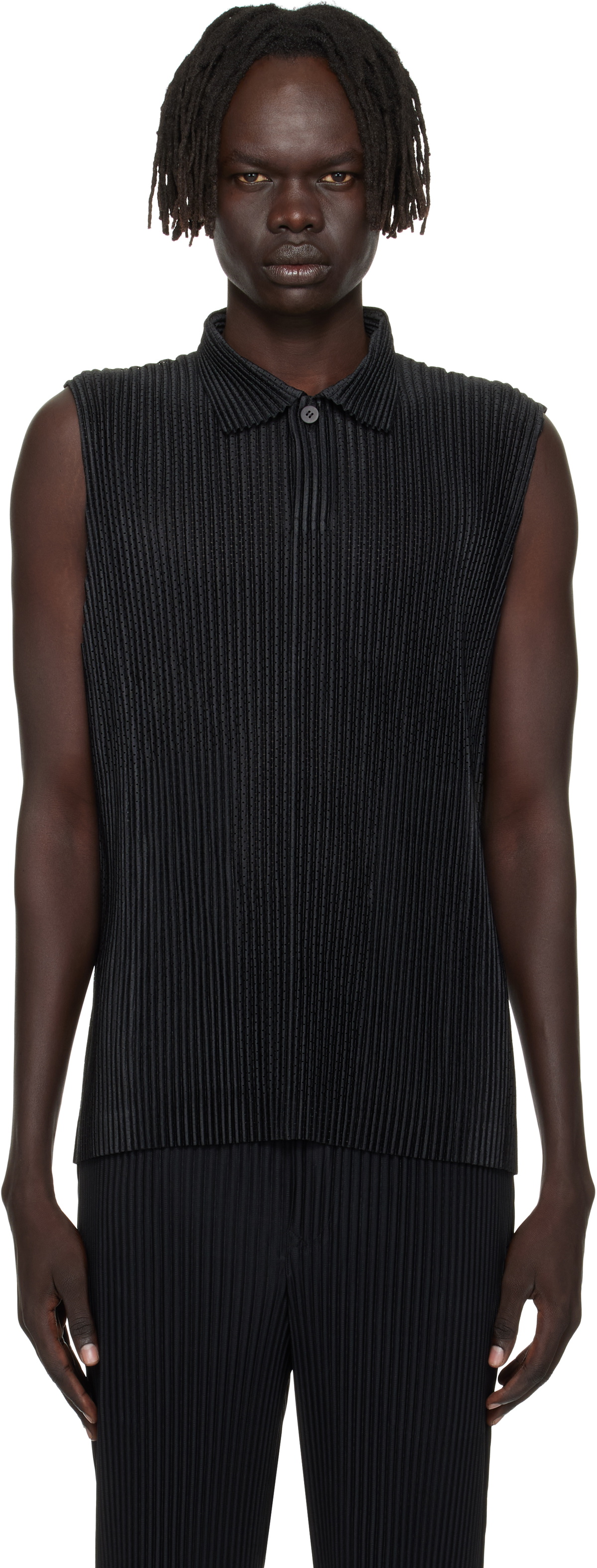 HOMME PLISSÉ ISSEY MIYAKE Black Kinetic Sculpture Turtleneck