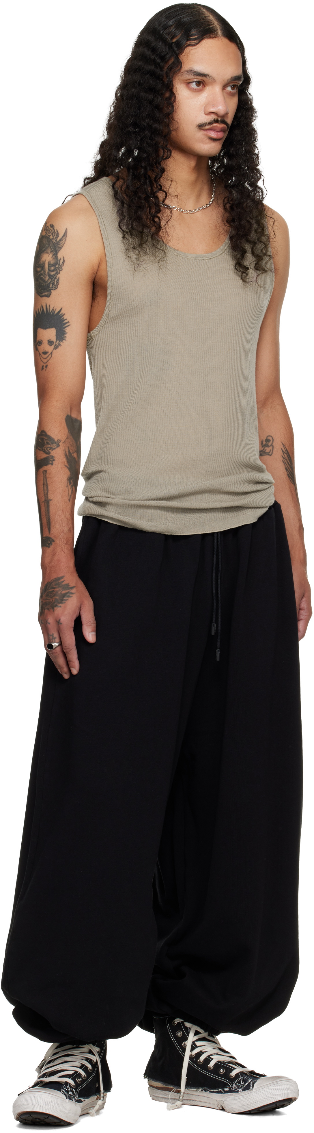 LU'U DAN Black Baggy Bontans Sweatpants