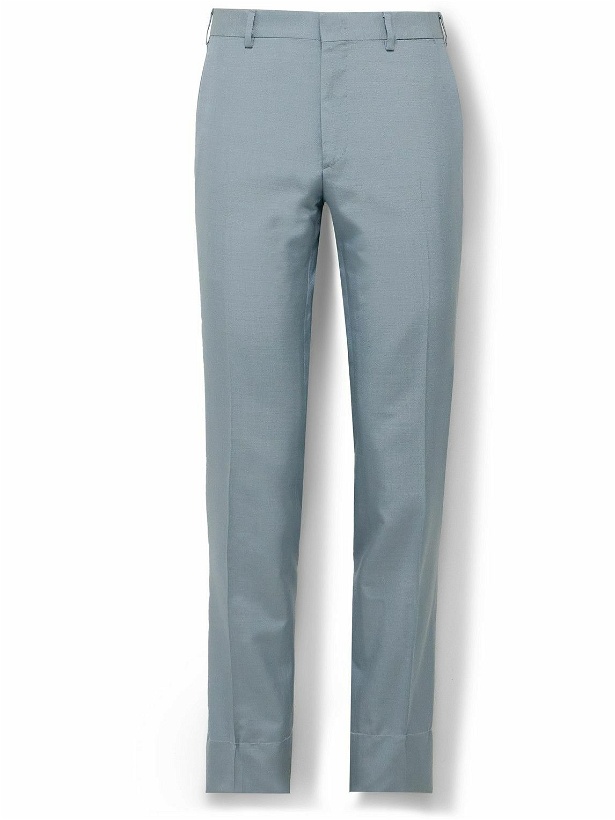 Photo: Brioni - Slim-Fit Silk Suit Trousers - Blue