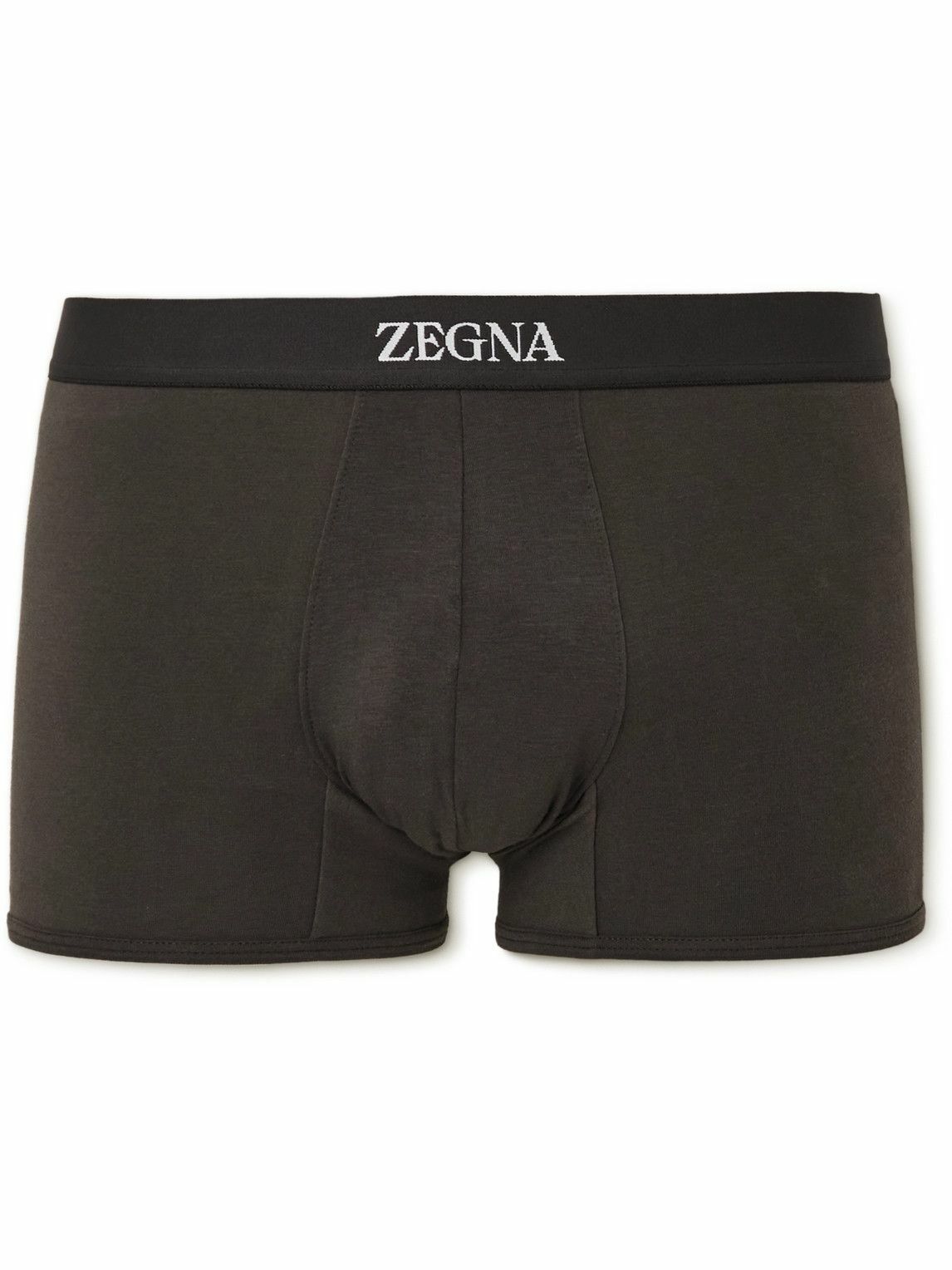 Zegna StretchCotton Boxer Briefs Brown Zegna