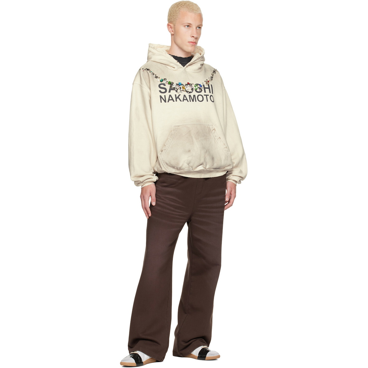 Satoshi Nakamoto Off-White Necklace Hoodie