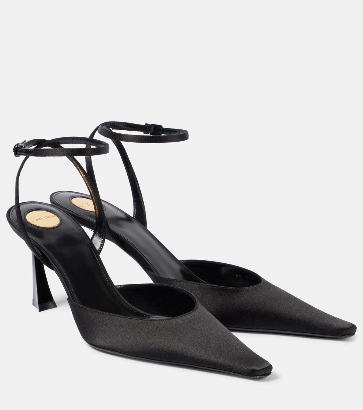 上品【Saint Laurent】『Anne-Marie75』leather slingback pumps Anne-Marie 75 leather slingback pumps in brown - Saint