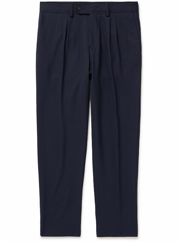 Photo: Mr P. - Tapered Pleated Woven Trousers - Blue