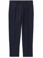 Mr P. - Tapered Pleated Woven Trousers - Blue