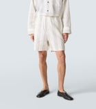 Commas Kantha striped cotton Bermuda shorts
