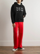 Valentino - Logo-Embroidered Cotton-Jersey Hoodie - Black