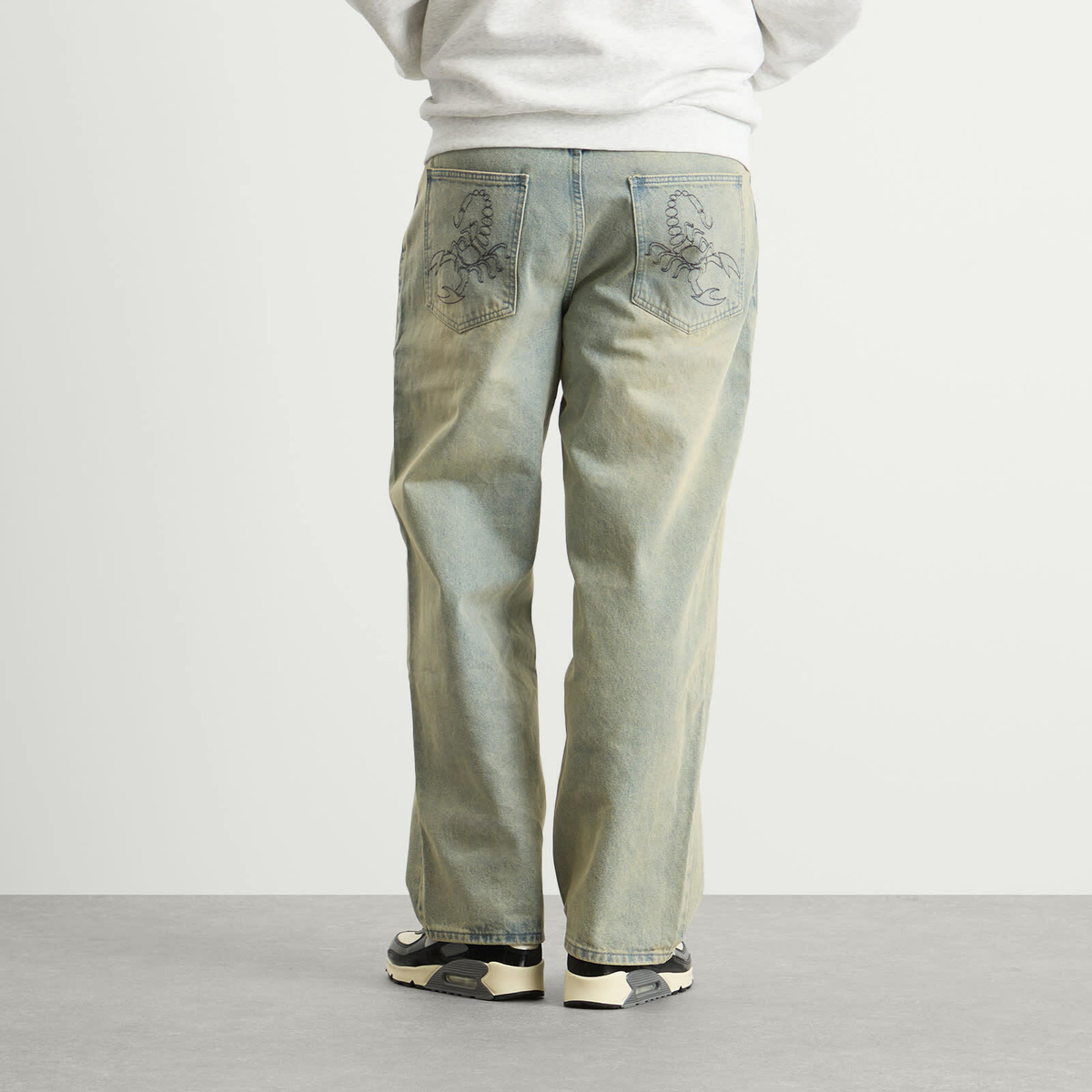 Butter Goods Men's Scorpion Stitch Denim Jeans in Tinted Light Blue
