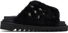 Toga Virilis Black Shearling Sandals