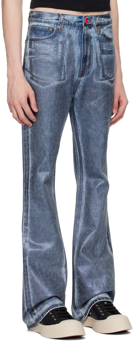 パンツ MEMBERS OF THE RAGE flare denim MEMBERS OF THE RAGE acid-wash high-rise Flared Jeans | Blue