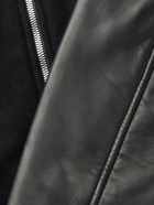 Theory - Evans Melton Wool and Leather Bomber Jacket - Black