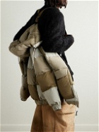 Sacai - Padded Patchwork Shell Hooded Jacket - Neutrals