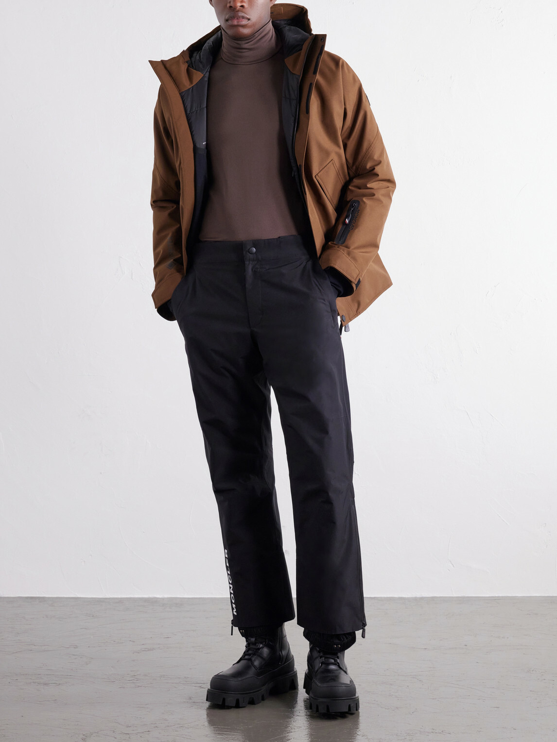 Moncler Grenoble - Slim-Fit Logo-Appliquéd Polartec® Power Grid™ Base Layer - Brown
