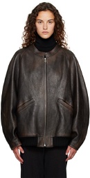 The Row Brown Kengia Leather Jacket