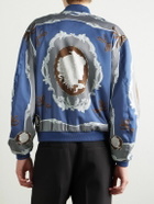 Versace - Printed Twill Bomber Jacket - Blue