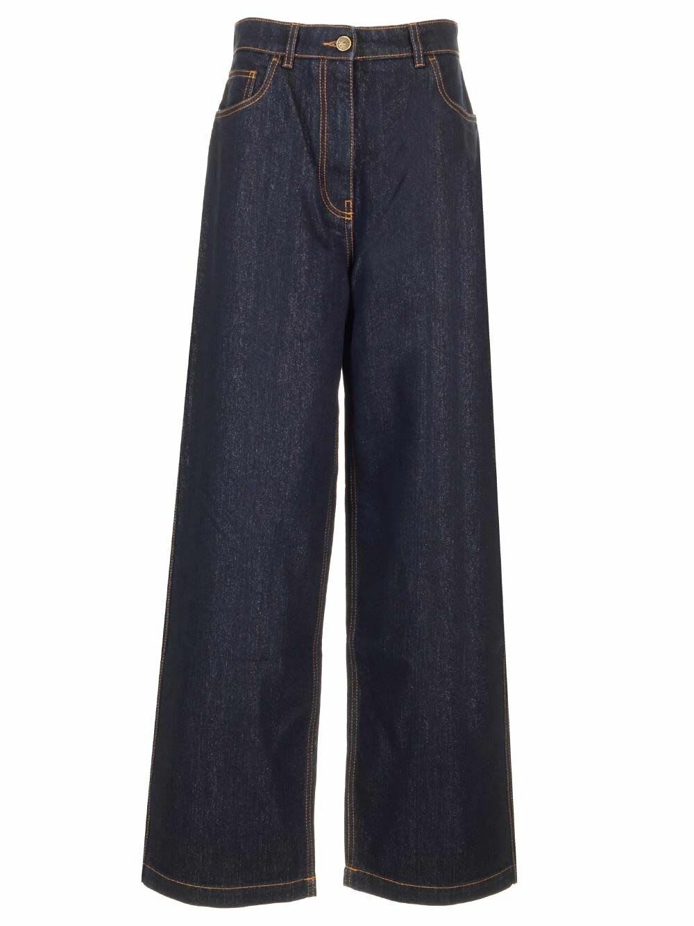 Etro - Jacquard high-rise wide-leg jeans Etro