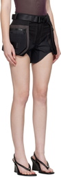 Mugler Black Technical Cargo Shorts
