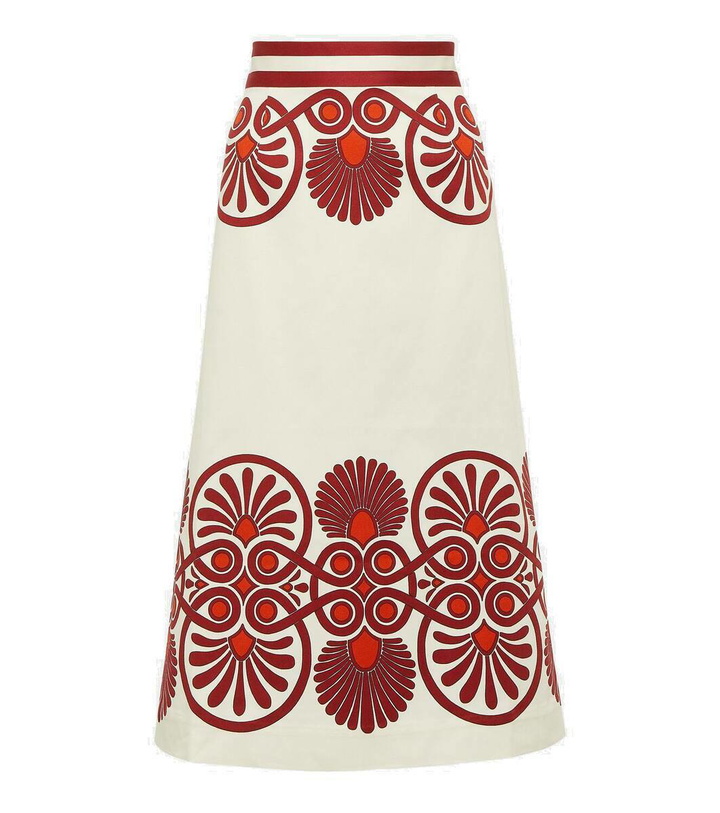 Photo: La DoubleJ Baia printed cotton-blend midi skirt