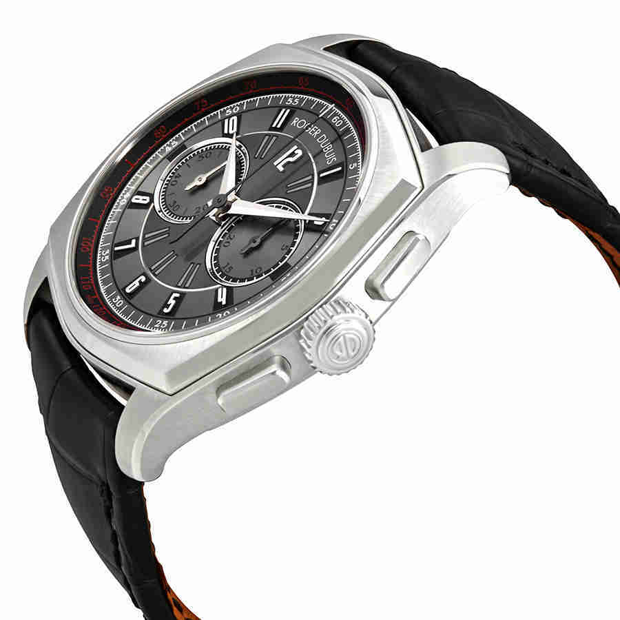 Roger Dubuis La Monegasque Grey Dial Black Alligator Leather Mens Watch RDDBMG0005