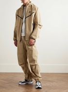 Nike - Tech Logo-Print Stretch-Nylon Hooded Jacket - Brown