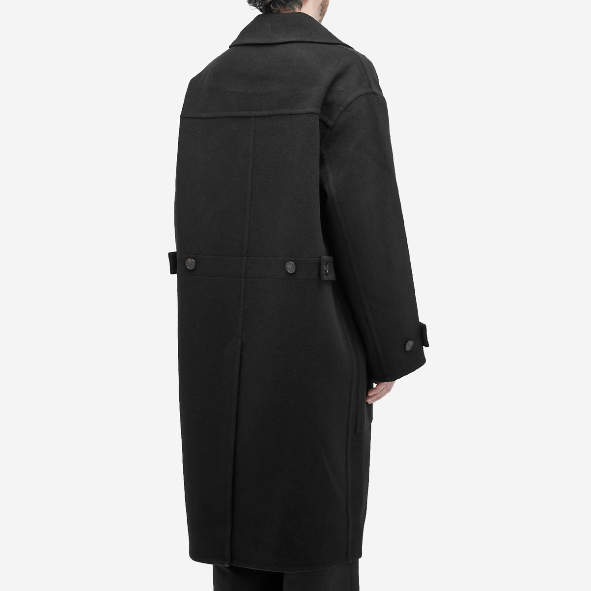Róhe Men's Double Faced Wool Trench Coat in Black